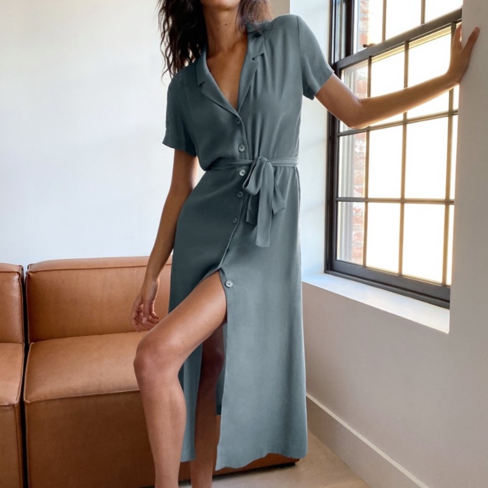 Aritzia Midi Dress in Slate Blue